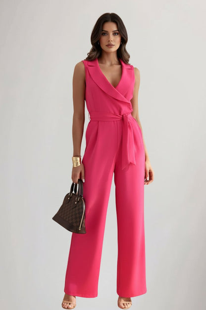Daniela | Women's jumpsuit with blazer collar and belt