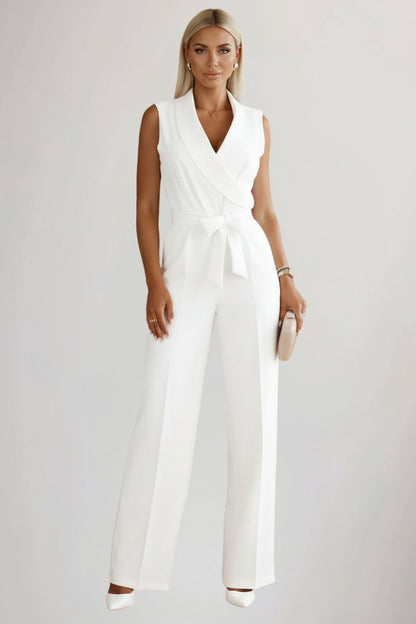 Daniela | Women's jumpsuit with blazer collar and belt