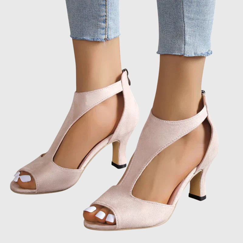Alejandra | Sandalias de mujer de primavera con talón abierto y diseño con cut-outs