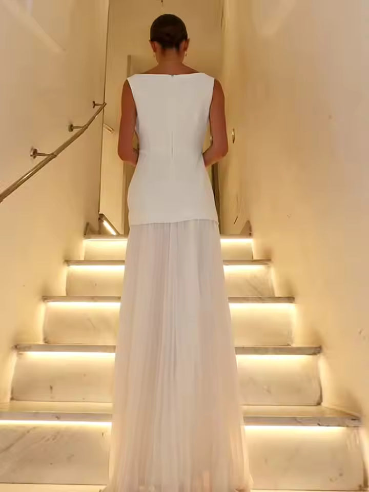 Maribella | Women's Pleated Sleeveless Dress | Elegant