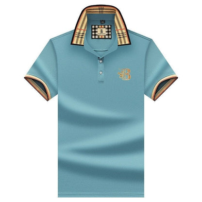 Jenaro | Casualowe polo męskie z kontrastowym kołnierzem w kratę | Eleganckie