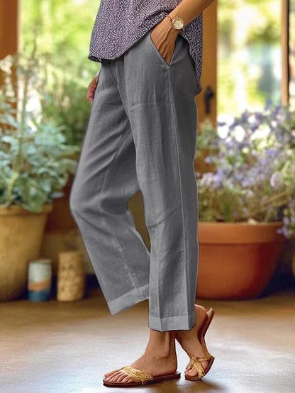 Wendolina | Gerade geschnittene Damenhose aus weichem Stoff | Bequem