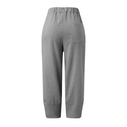 Mireya | Mujer pantalón ancho con diseño suelto y largo cropped