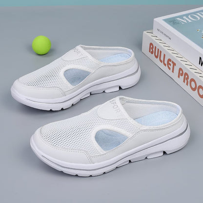 Alba | Zapatillas de casa ortopédicas con malla y suela gruesa