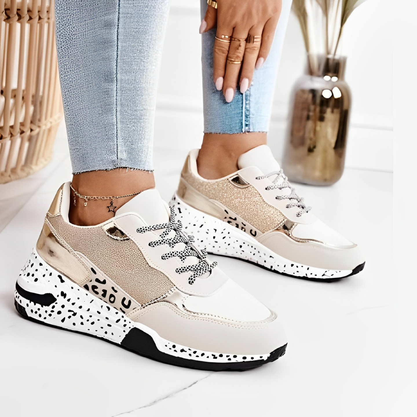 Consuelo | Baskets orthopédiques à lacets avec semelle épaisse