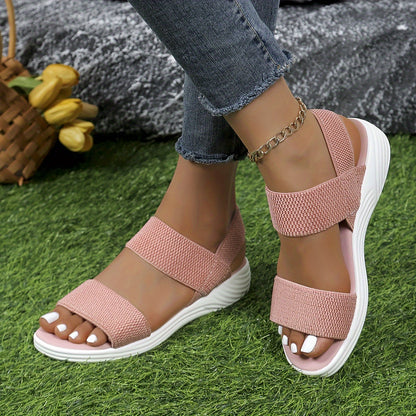 Leocadia | Leichte Damensandalen mit elastischen Riemen für den Sommer  
