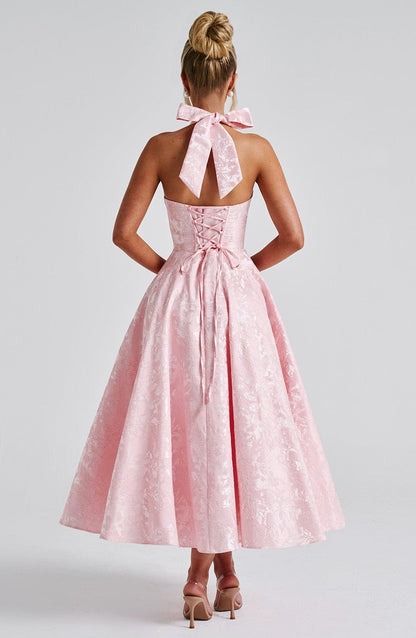 Brinella | Sukienka midi w stylu halter z eleganckim dekoltem dla kobiet