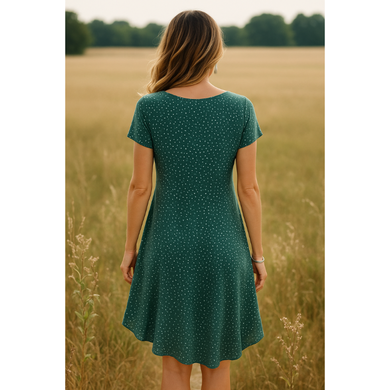 Olivara | Damen-Sommer-Minikleid mit Rundhalsausschnitt | Leicht
