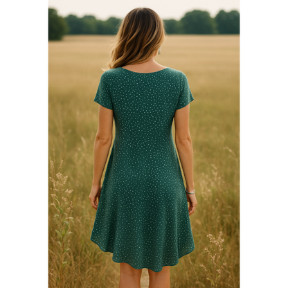 Olivara | Damen-Sommer-Minikleid mit Rundhalsausschnitt | Leicht