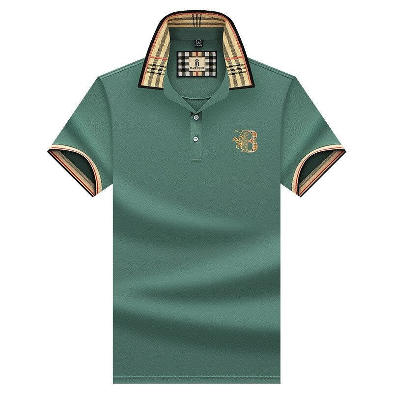 Jenaro | Casualowe polo męskie z kontrastowym kołnierzem w kratę | Eleganckie