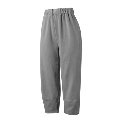 Mireya | Mujer pantalón ancho con diseño suelto y largo cropped