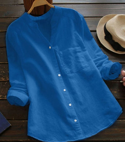 Velora | Women's button-down blouse with a relaxed casual design