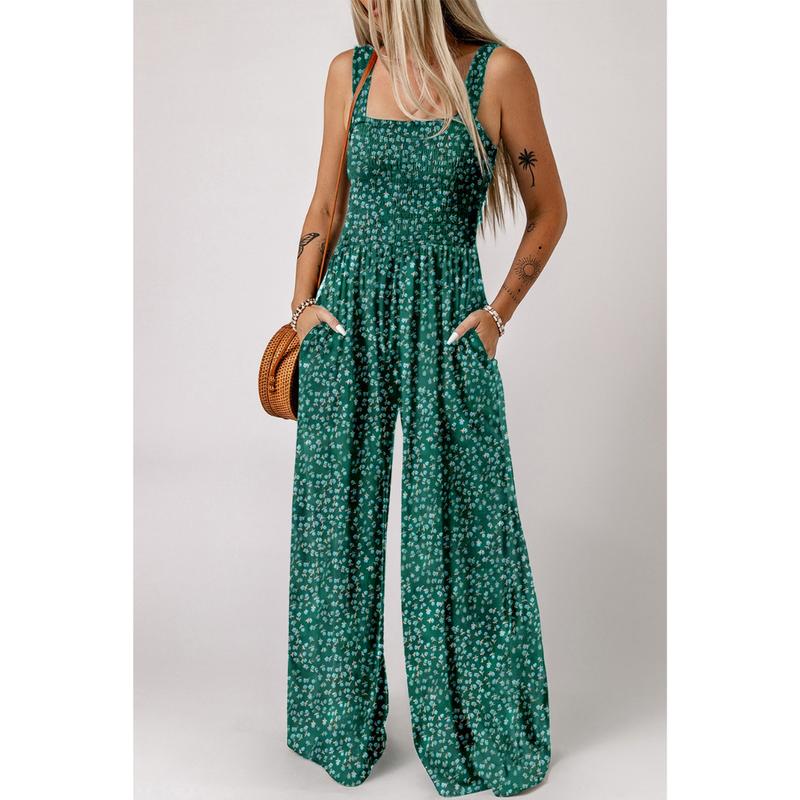 Jasmirael | Weitbeiniger, floraler Frühlings-Jumpsuit für Damen  