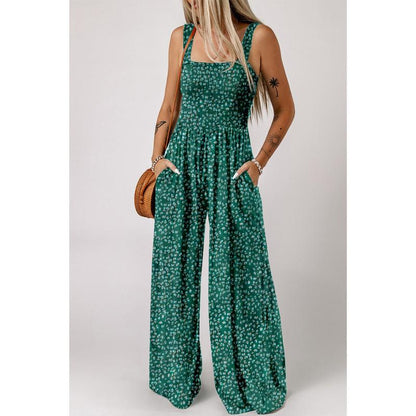 Jasmirael | Weitbeiniger, floraler Frühlings-Jumpsuit für Damen  