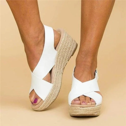 Iliana | Women's platform espadrilles with crossed straps