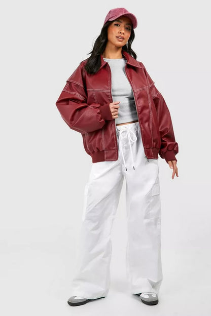 Elodina | Oversize Bomberjacke für Damen mit Lederoptik | Kühn