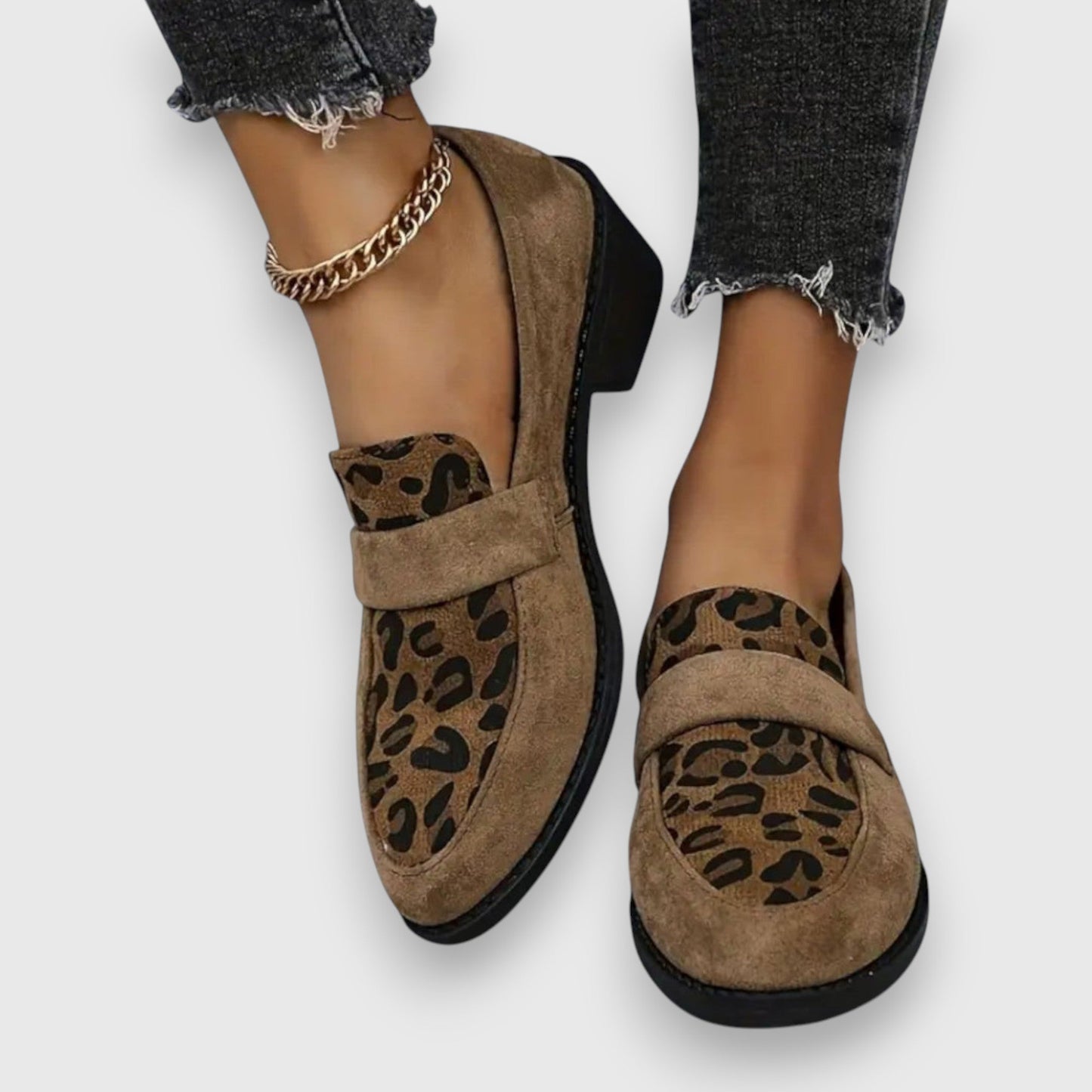 Brunela | bequeme Mokassins mit Leopardenmuster und Design