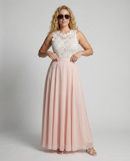 Adelaira | Damen-Maxikleid mit Spitze und ausgestelltem Rock | Formal