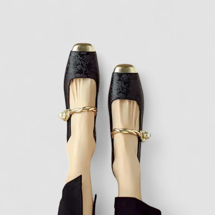 Nina | Women's Pearl Strap Spring Ballet Flats