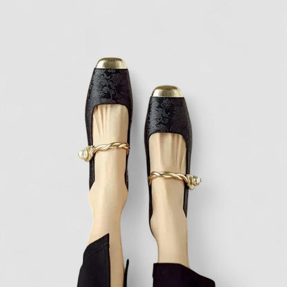 Nina | Women's Pearl Strap Spring Ballet Flats