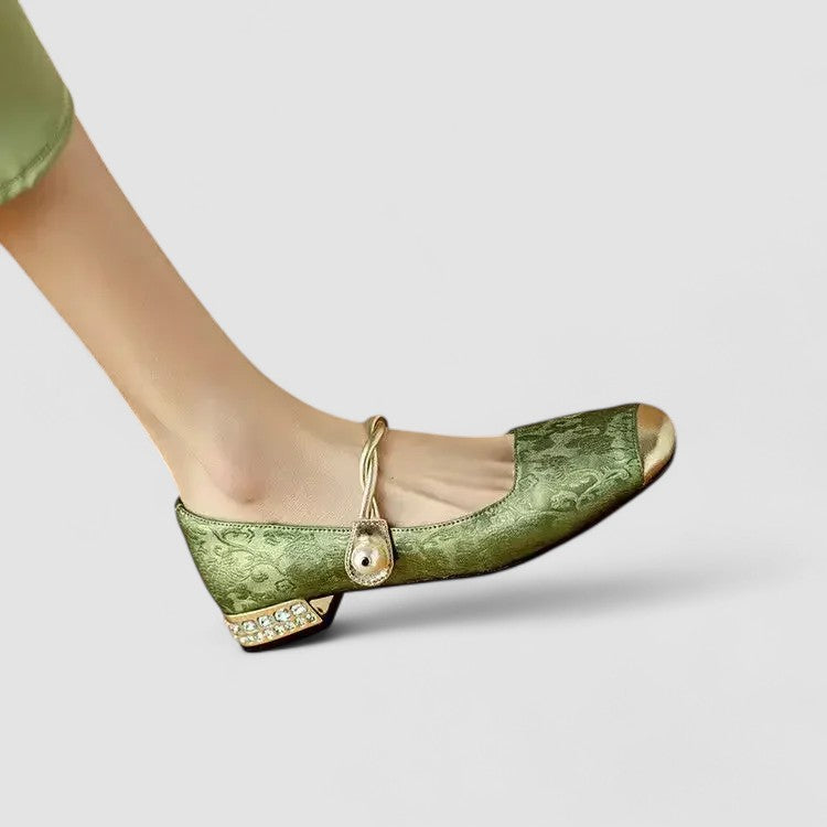 Nina | Women's Pearl Strap Spring Ballet Flats