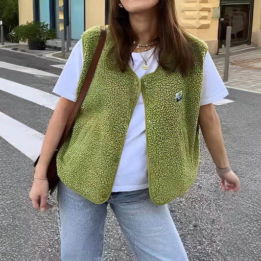 Alaia | Chaleco acolchado de mujer suave con botones y bolsillos | Aislante