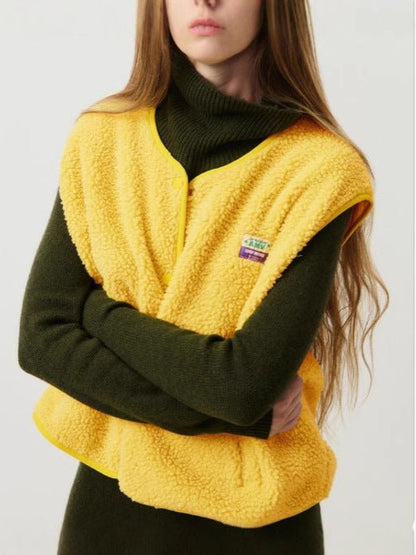 Alaia | Chaleco acolchado de mujer suave con botones y bolsillos | Aislante