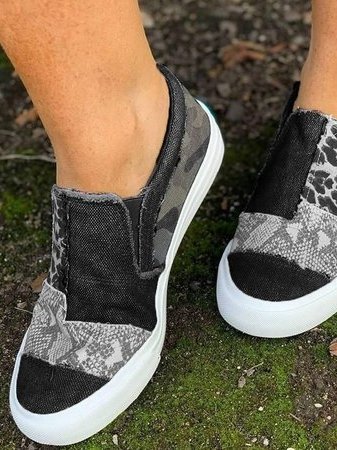 Mariela | Baskets femme sans lacets au design patchwork et imprimé