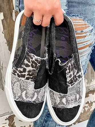 Mariela | Baskets femme sans lacets au design patchwork et imprimé