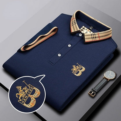 Jenaro | Casualowe polo męskie z kontrastowym kołnierzem w kratę | Eleganckie