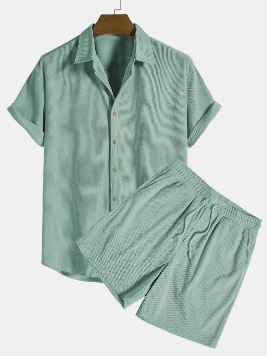 Edgar | Men's summer set with light shirt and shorts | Comfortable