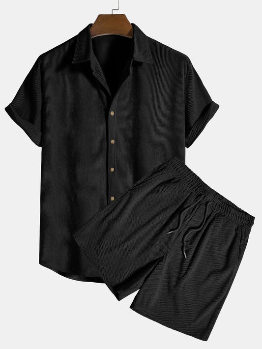 Edgar | Men's summer set with light shirt and shorts | Comfortable