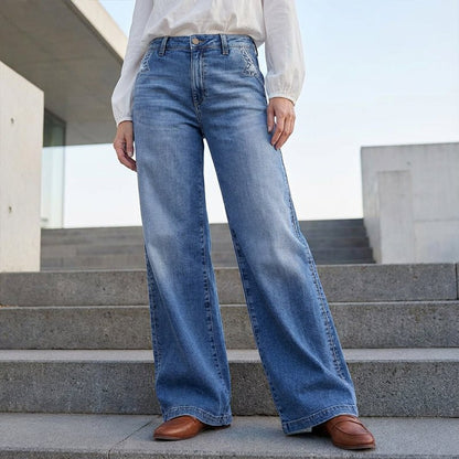 Antonella | Vintage-Jeans mit hohem Bund und weitem Bein  
