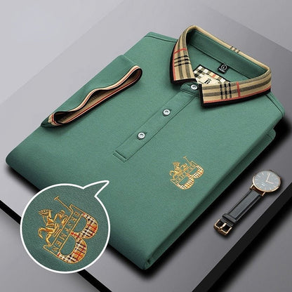 Jenaro | Casualowe polo męskie z kontrastowym kołnierzem w kratę | Eleganckie