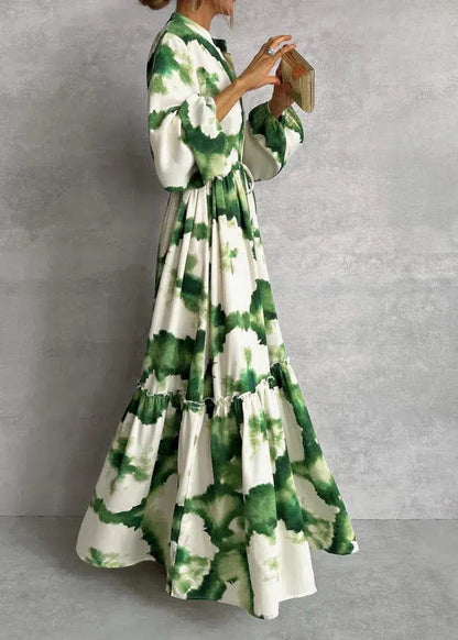 Teodora | Maxikleid für Damen mit Farbverlauf und Gürtel  