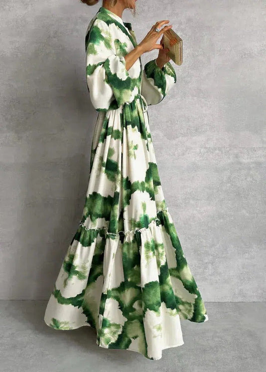 Teodora | Women's maxi dress with gradient print and belt