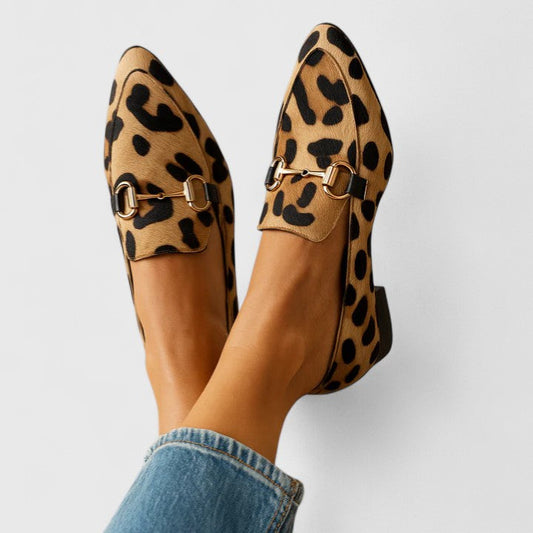 Leticia | Sommerliche orthopädische Damenslipper mit Animal-Print