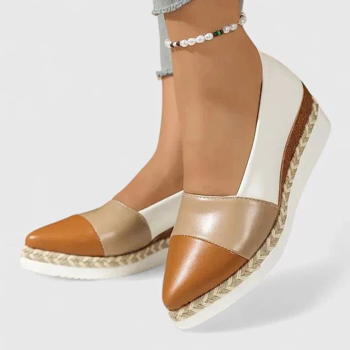 Herminia | Women's platform espadrilles with metallic finish