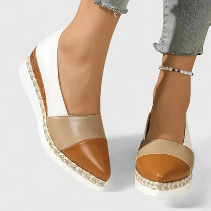 Herminia | Women's platform espadrilles with metallic finish