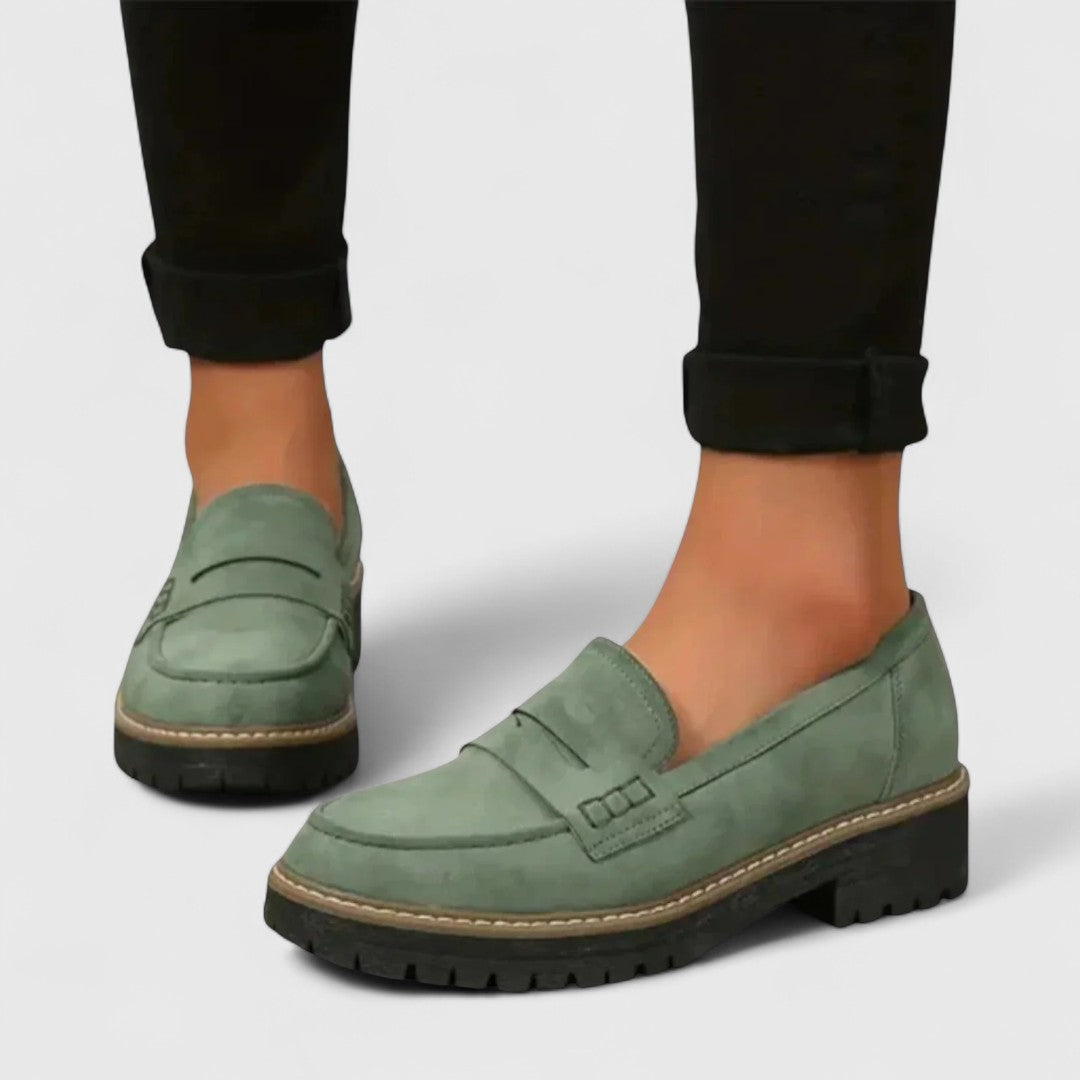 Quirina | Mocasines para mujer con suela gruesa robusta | Cómodos