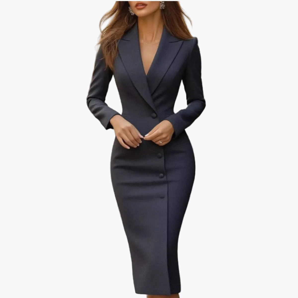 Elena | Elegantes Blazer-Kleid für Damen mit Knöpfen und tailliertem Schnitt  