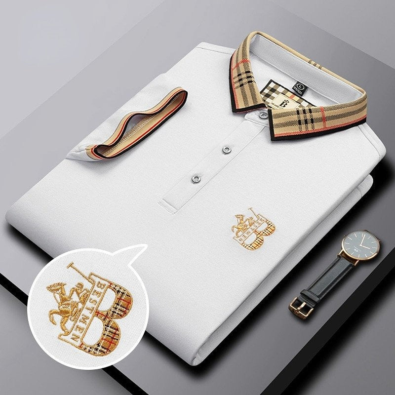Jenaro | Casualowe polo męskie z kontrastowym kołnierzem w kratę | Eleganckie