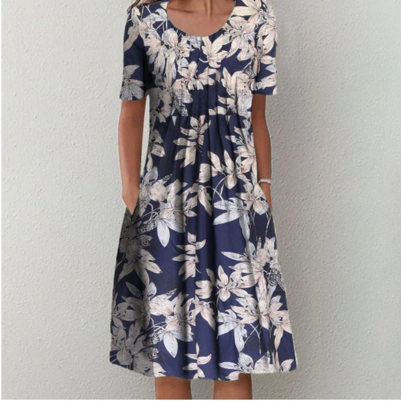 Aroha | Casual Floral Print Dress with Pockets