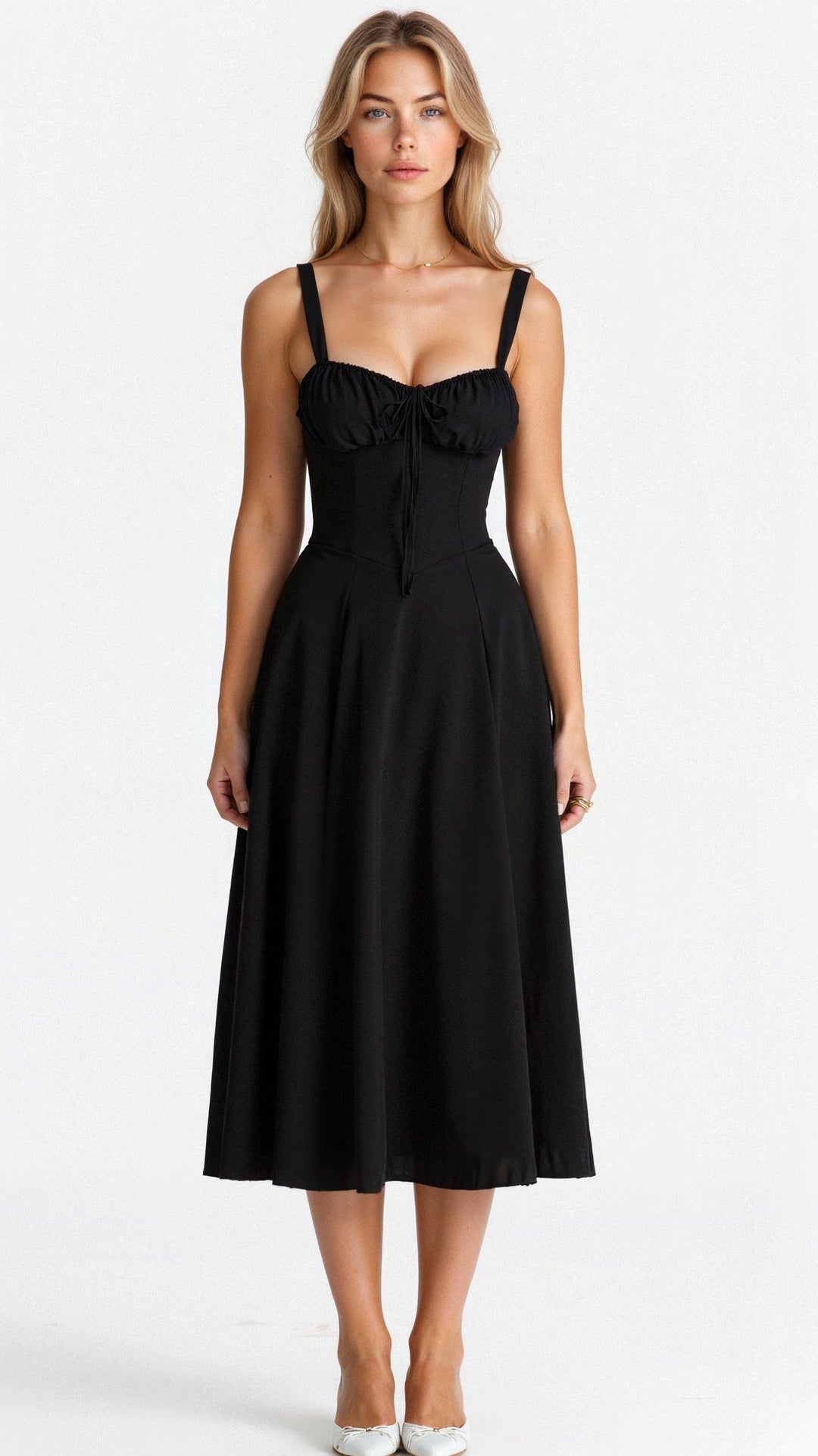 Modesta | Vestido midi con corsé y estampado floral para mujer estilo chic