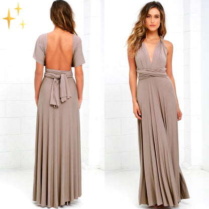 Virella | Langes Wickelkleid mit Neckholder-Ausschnitt | Maxi