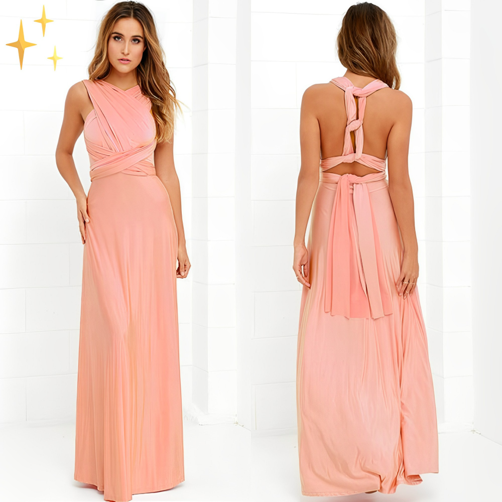 Virella | Langes Wickelkleid mit Neckholder-Ausschnitt | Maxi