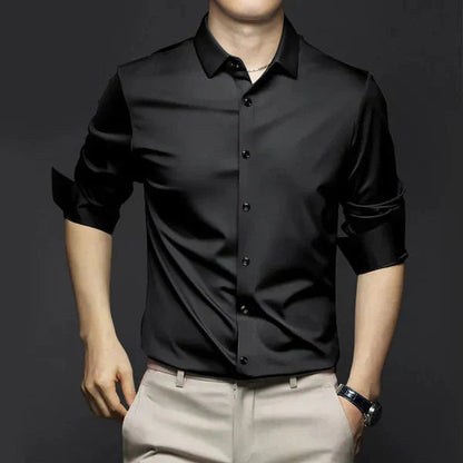 Aquiles | Camisa elástica de primavera de corte slim para hombre