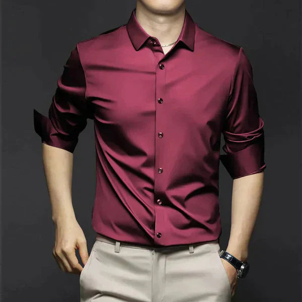 Aquiles | Camisa elástica de primavera de corte slim para hombre