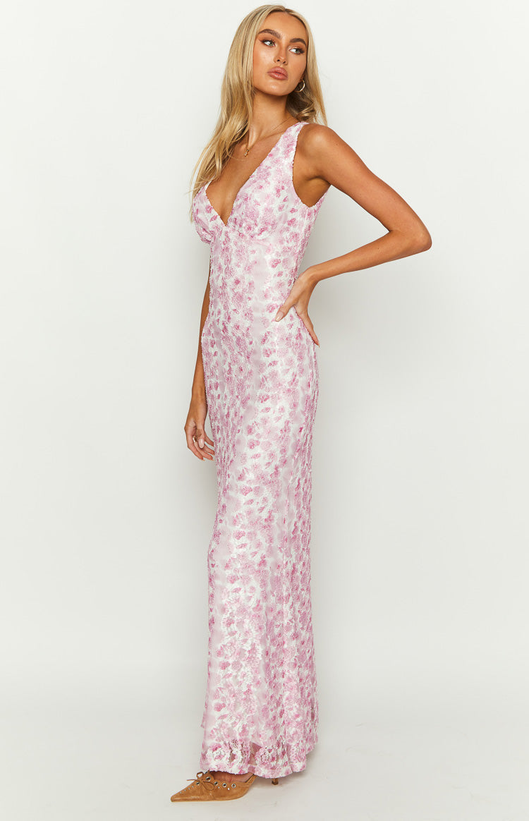 Abigaela | Brautkleid mit Blumenmuster und V-Ausschnitt für Damen