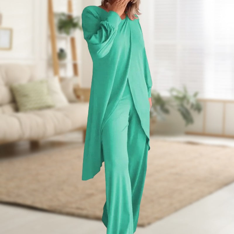 Pilar | Conjunto dos piezas para mujer con túnica y pantalón ancho